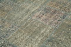 Kırk Yama Gri Patchwork Pamuk Yün El Dokuma Halısı 176x245 Agacan