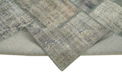 Kırk Yama Gri Patchwork Pamuk Yün El Dokuma Halısı 177x247 Agacan