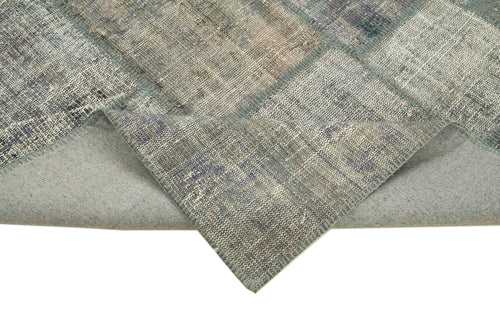 Kırk Yama Gri Patchwork Pamuk Yün El Dokuma Halısı 177x247 Agacan