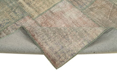 Kırk Yama Gri Patchwork Pamuk Yün El Dokuma Halısı 176x243 Agacan
