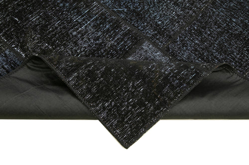 Kırk Yama Siyah Patchwork Pamuk Yün El Dokuma Halısı 165x243 Agacan