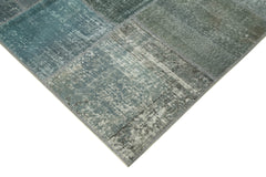 Kırk Yama Gri Patchwork Pamuk Yün El Dokuma Halısı 171x242 Agacan