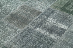 Kırk Yama Gri Patchwork Pamuk Yün El Dokuma Halısı 171x242 Agacan