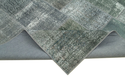 Kırk Yama Gri Patchwork Pamuk Yün El Dokuma Halısı 171x242 Agacan