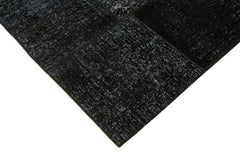 Kırk Yama Siyah Patchwork Pamuk Yün El Dokuma Halısı 171x247 Agacan