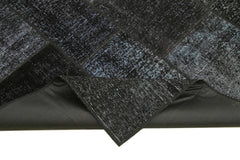 Kırk Yama Siyah Patchwork Pamuk Yün El Dokuma Halısı 171x247 Agacan