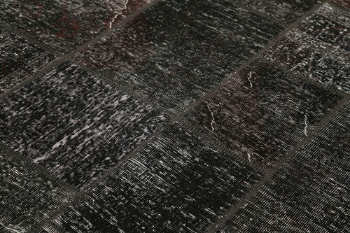 Kırk Yama Kahverengi Patchwork Pamuk Yün El Dokuma Halısı 171x237 Agacan
