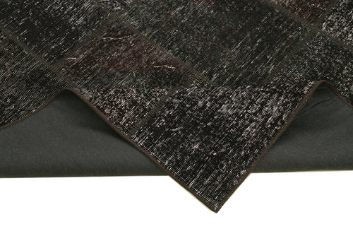Kırk Yama Kahverengi Patchwork Pamuk Yün El Dokuma Halısı 171x237 Agacan