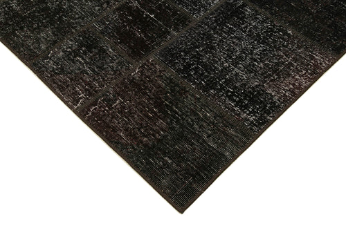 Kırk Yama Kahverengi Patchwork Pamuk Yün El Dokuma Halısı 169x238 Agacan