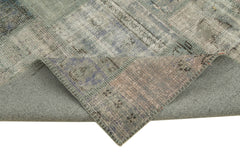 Kırk Yama Gri Patchwork Pamuk Yün El Dokuma Halısı 176x242 Agacan