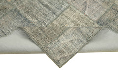 Kırk Yama Gri Patchwork Pamuk Yün El Dokuma Halısı 176x241 Agacan