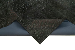 Kırk Yama Siyah Patchwork Pamuk Yün El Dokuma Halısı 172x241 Agacan
