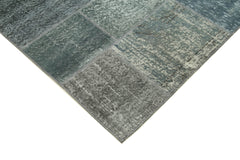 Kırk Yama Gri Patchwork Pamuk Yün El Dokuma Halısı 174x240 Agacan