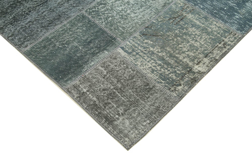 Kırk Yama Gri Patchwork Pamuk Yün El Dokuma Halısı 174x240 Agacan