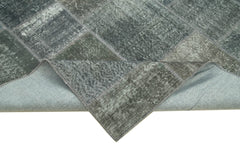 Kırk Yama Gri Patchwork Pamuk Yün El Dokuma Halısı 174x240 Agacan