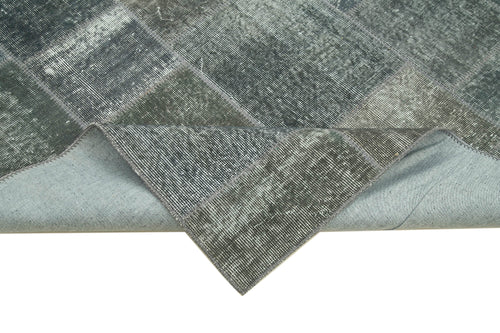 Kırk Yama Gri Patchwork Pamuk Yün El Dokuma Halısı 174x240 Agacan