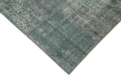 Kırk Yama Gri Patchwork Pamuk Yün El Dokuma Halısı 172x240 Agacan