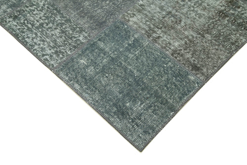 Kırk Yama Gri Patchwork Pamuk Yün El Dokuma Halısı 172x240 Agacan