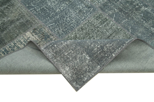 Kırk Yama Gri Patchwork Pamuk Yün El Dokuma Halısı 172x240 Agacan