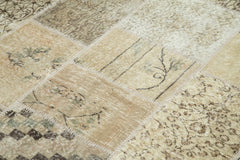 Kırk Yama Bej Patchwork Pamuk Yün El Dokuma Halısı 173x239 Agacan