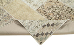 Kırk Yama Bej Patchwork Pamuk Yün El Dokuma Halısı 173x239 Agacan