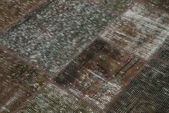 Kırk Yama Kahverengi Patchwork Pamuk Yün El Dokuma Halısı 170x245 Agacan