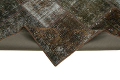 Kırk Yama Kahverengi Patchwork Pamuk Yün El Dokuma Halısı 170x245 Agacan