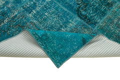 Kırk Yama Turkuaz Patchwork Pamuk Yün El Dokuma Halısı 171x244 Agacan