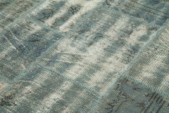Kırk Yama Mavi Patchwork Pamuk Yün El Dokuma Halısı 174x242 Agacan