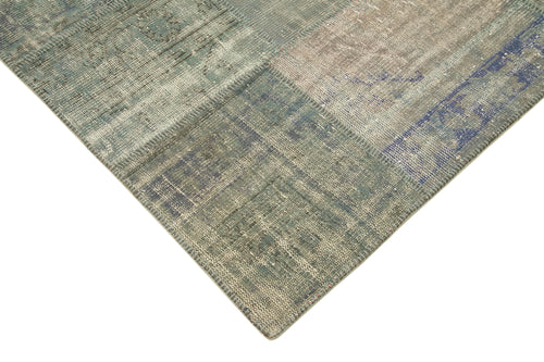 Kırk Yama Gri Patchwork Pamuk Yün El Dokuma Halısı 175x242 Agacan