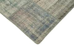 Kırk Yama Gri Patchwork Pamuk Yün El Dokuma Halısı 177x243 Agacan