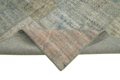 Kırk Yama Gri Patchwork Pamuk Yün El Dokuma Halısı 177x243 Agacan