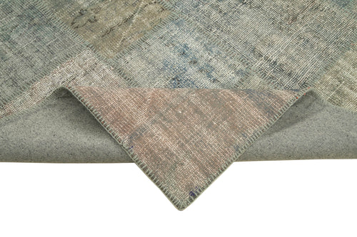 Kırk Yama Gri Patchwork Pamuk Yün El Dokuma Halısı 177x243 Agacan