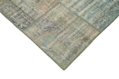 Kırk Yama Gri Patchwork Pamuk Yün El Dokuma Halısı 176x242 Agacan