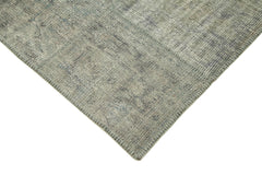 Kırk Yama Gri Patchwork Pamuk Yün El Dokuma Halısı 173x242 Agacan