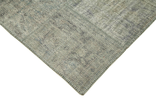 Kırk Yama Gri Patchwork Pamuk Yün El Dokuma Halısı 173x242 Agacan