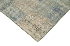 Kırk Yama Gri Patchwork Pamuk Yün El Dokuma Halısı 141x204 Agacan