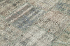 Kırk Yama Gri Patchwork Pamuk Yün El Dokuma Halısı 141x204 Agacan