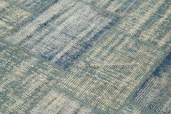 Kırk Yama Mavi Patchwork Pamuk Yün El Dokuma Halısı 148x203 Agacan
