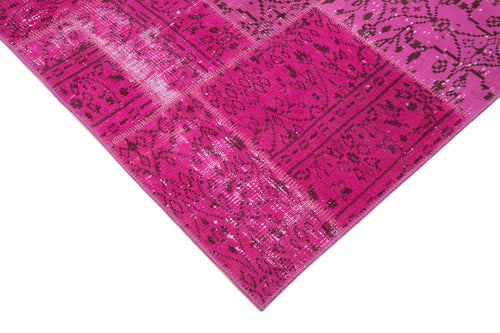 Kırk Yama Pembe Patchwork Pamuk Yün El Dokuma Halısı 140x200 Agacan
