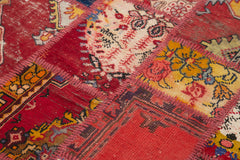 Kırk Yama Kırmızı Patchwork Pamuk Yün El Dokuma Halısı 138x204 Agacan