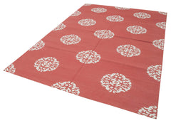 Geometric Duri Kırmızı Geometrik Pamuk Yün El Dokuma Halısı 186x272 Agacan