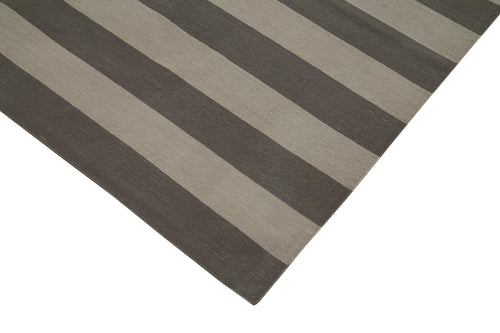 Geometric Duri Kahverengi Geometrik Pamuk Yün El Dokuma Halısı 182x277 Agacan