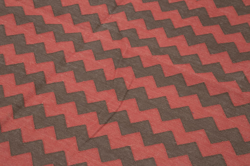 Geometric Duri Kırmızı Geometrik Pamuk Yün El Dokuma Halısı 182x271 Agacan