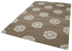 Geometric Duri Kahverengi Geometrik Pamuk Yün El Dokuma Halısı 180x268 Agacan