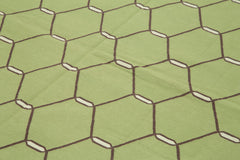 Geometric Duri Yeşil Geometrik Pamuk Yün El Dokuma Halısı 185x282 Agacan