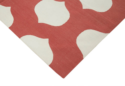 Geometric Duri Kırmızı Geometrik Pamuk Yün El Dokuma Halısı 186x270 Agacan