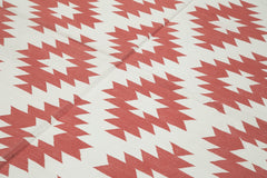 Geometric Duri Kırmızı Geometrik Pamuk Yün El Dokuma Halısı 188x273 Agacan