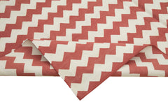 Geometric Duri Kırmızı Geometrik Pamuk Yün El Dokuma Halısı 183x270 Agacan