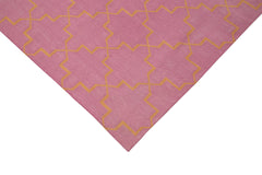 Geometric Duri Pembe Geometrik Pamuk Yün El Dokuma Halısı 187x270 Agacan